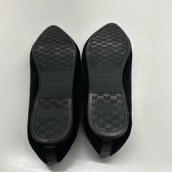 Birdies Goldfinch Velvet Pointed Toe Ballet Flat in Caviar Velvet Black Size 7.5 - Picture 7 of 9